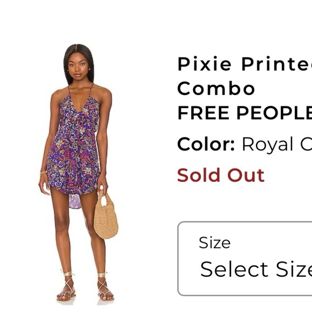 Free People Pixie Floral Print V-Neck Sleeveless Tie Open Back Tunic NWT size XL - Picture 2 of 9